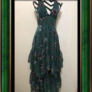 Free People Flowers Printed Ruffles Maxi Dress